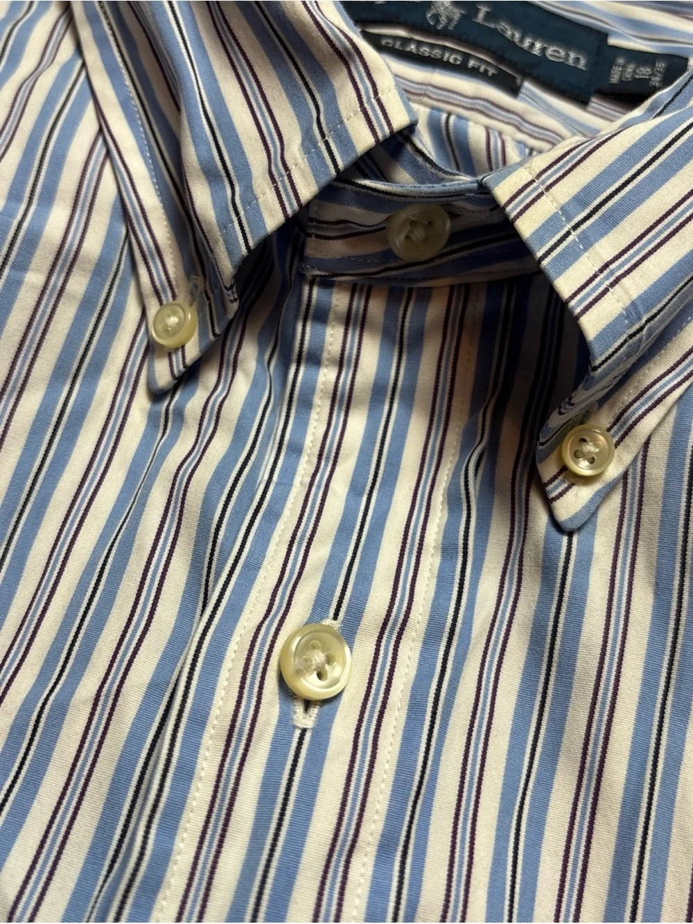 Ralph Lauren Dress Shirt Mens XXL Size 18 Stripe Button Down Classic Preppy